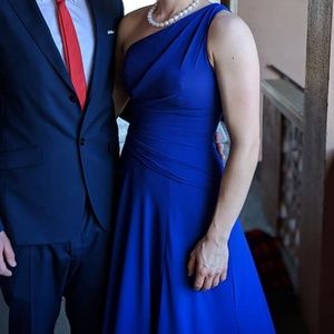 Cobalt one shoulder dress